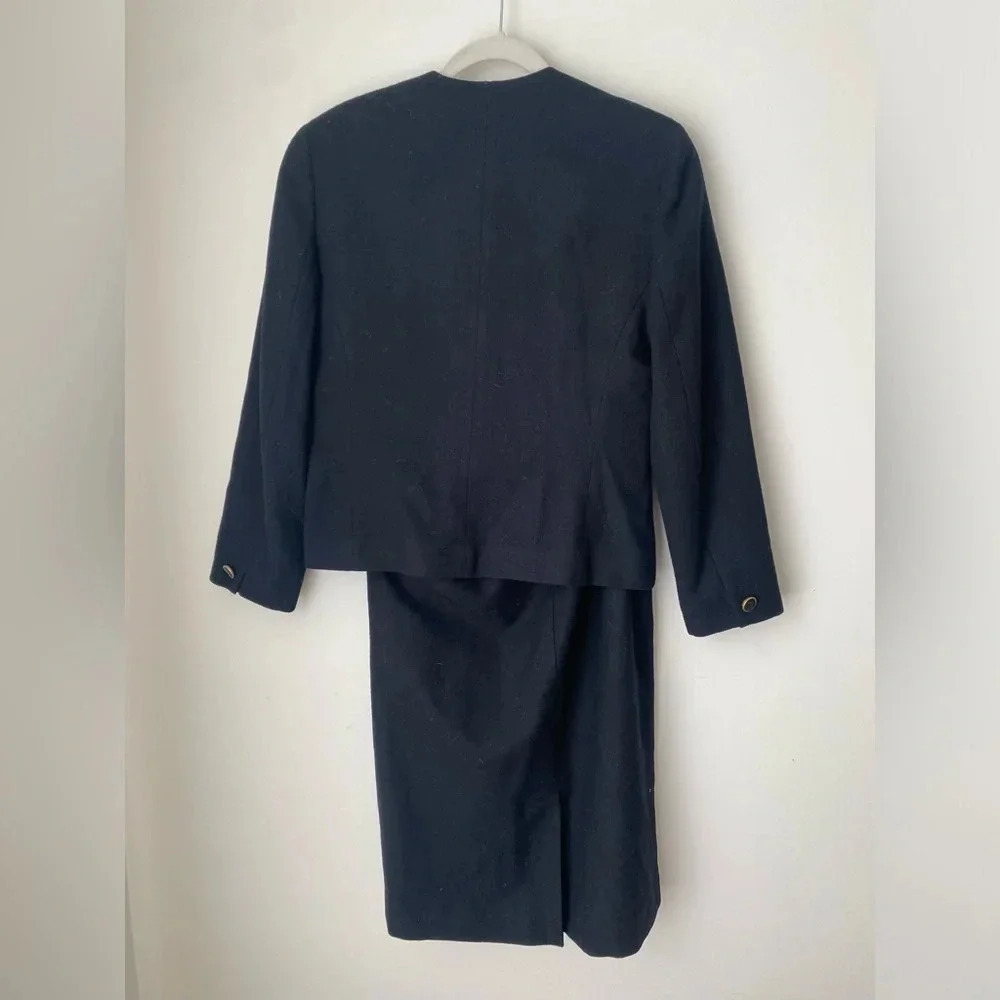 Vintage Pendleton Blazer Suit Set Women’s Small 100% Virgin Wool Black Gold - Picture 2 of 11